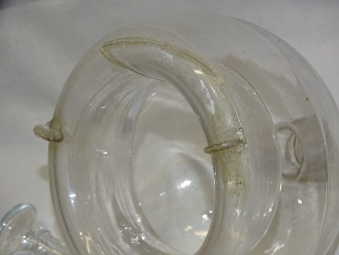 -ANCIEN PIEGE A MOUCHES A INSECTES VERRE Soufflé BOUCHON VERRE  COLLECTION     D