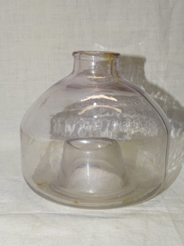 -ANCIEN PIEGE A MOUCHES ou GUEPES VERRE Moulé PUBLICITE L'APHIDOL MARSEILLE   D