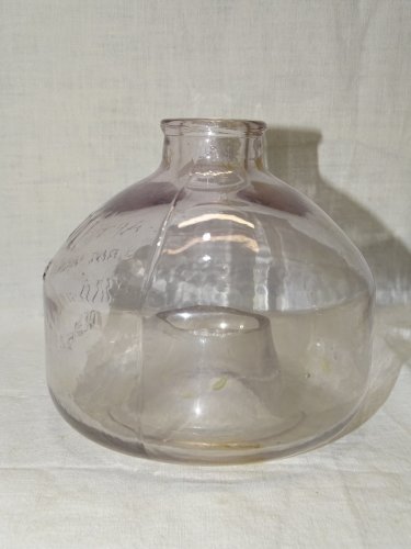-ANCIEN PIEGE A MOUCHES ou GUEPES VERRE Moulé PUBLICITE L'APHIDOL MARSEILLE   D