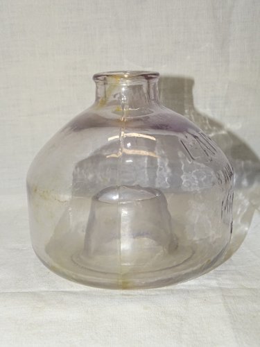 -ANCIEN PIEGE A MOUCHES ou GUEPES VERRE Moulé PUBLICITE L'APHIDOL MARSEILLE   D