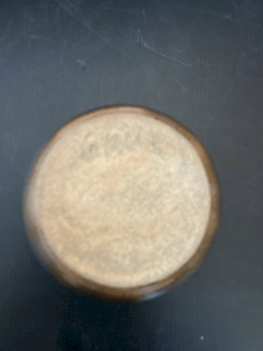 ancien pique fleurs en grès bleuté design vintage vase boule signé GRIM ?