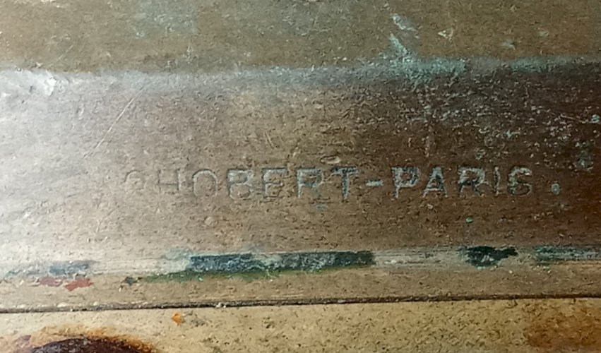 Ancien Pistolet Alarme Lance Fusée Chobert Paris Arme Canon et carcasse bronze