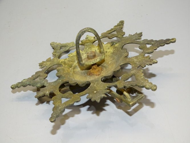 -ANCIEN PLAFONNIER EN BRONZE POUR LUSTRE FORME ETOILE AVEC 3 ROULETTES NIII   D