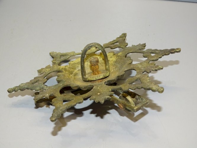 -ANCIEN PLAFONNIER EN BRONZE POUR LUSTRE FORME ETOILE AVEC 3 ROULETTES NIII   D