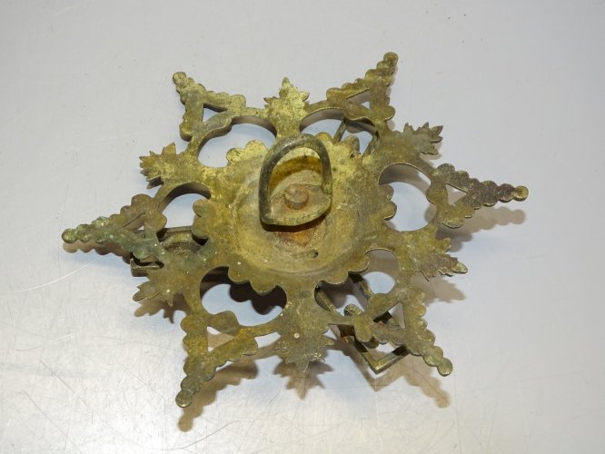 -ANCIEN PLAFONNIER EN BRONZE POUR LUSTRE FORME ETOILE AVEC 3 ROULETTES NIII   D