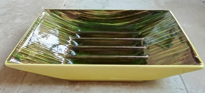 Vintage Saint Clément Art Deco Ceramic Asparagus Serving Dish