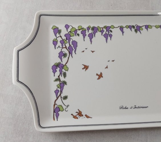 Ancien plat à cake, décor Design 1900, en céramique de Villeroy & Boch