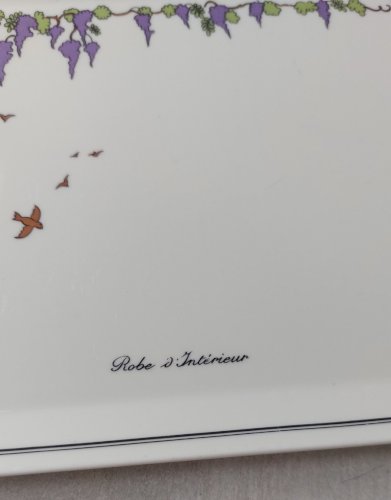 Ancien plat à cake, décor Design 1900, en céramique de Villeroy & Boch