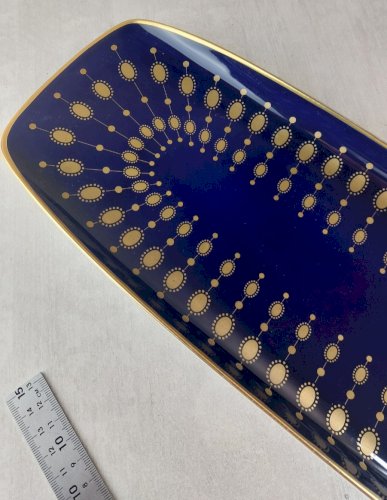 Ancien plat à gateau / cake, en porcelaine, Echt Kobalt, Hutschenreuther