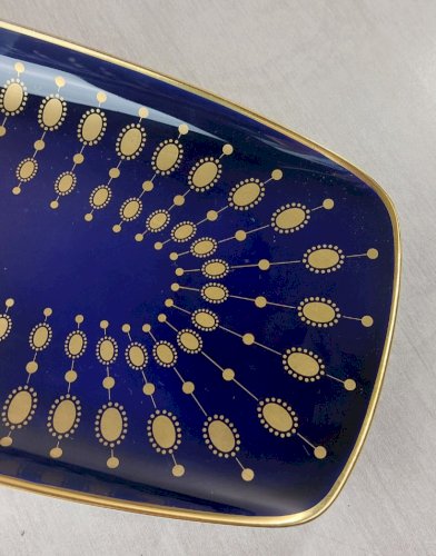 Ancien plat à gateau / cake, en porcelaine, Echt Kobalt, Hutschenreuther