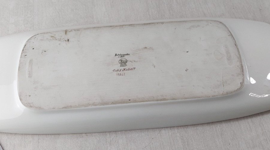 Ancien plat à gateau / cake, en porcelaine, Echt Kobalt, Hutschenreuther