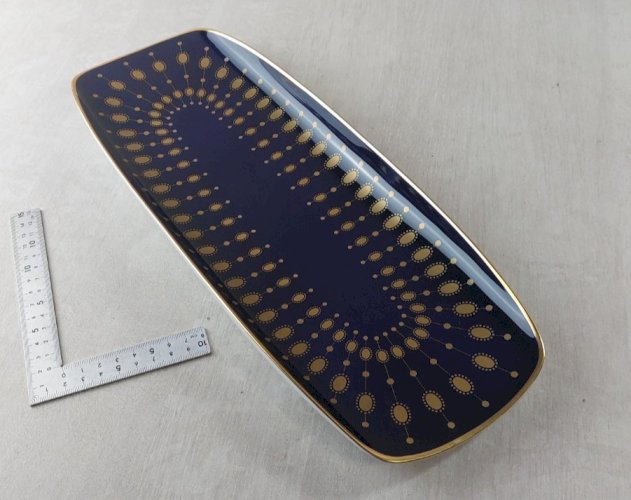 Ancien plat à gateau / cake, en porcelaine, Echt Kobalt, Hutschenreuther