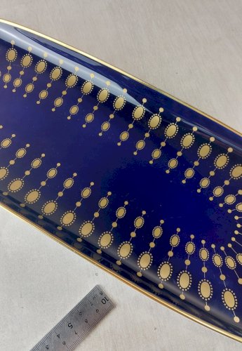 Ancien plat à gateau / cake, en porcelaine, Echt Kobalt, Hutschenreuther