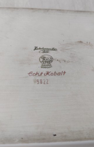 Ancien plat à gateau / cake, en porcelaine, Echt Kobalt, Hutschenreuther