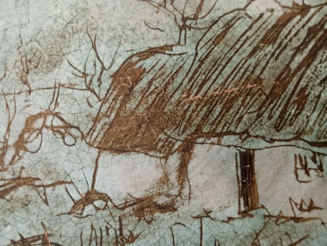 Ancien Plat Assiette Céramique Céramiste 20 ème Henry Simon Bourrine Vendée