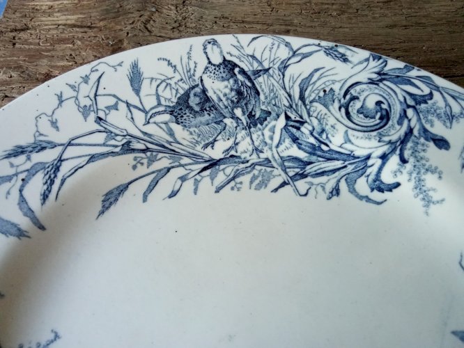 Ancien Plat Assiette Mignardise Gâteau Compotier Lunéville Terre De Fer