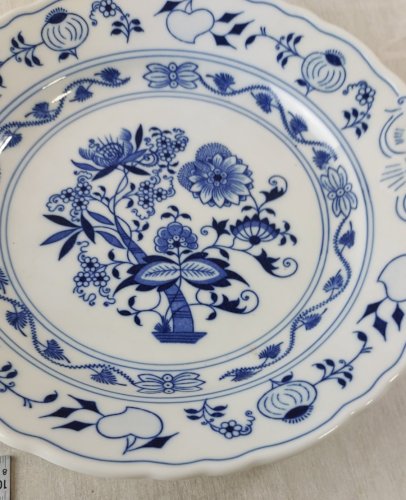 Ancien plat de service, décor Blue Onion / porcelaine Tchécoslovaquie / Czech