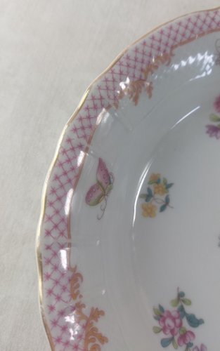 Ancien plat de service, en porcelaine Bernardaud, Compagnie des Indes, Limoges