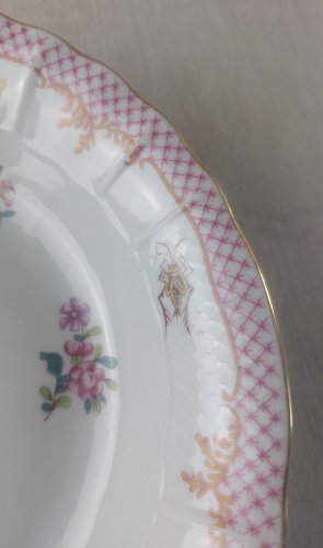 Ancien plat de service, en porcelaine Bernardaud, Compagnie des Indes, Limoges