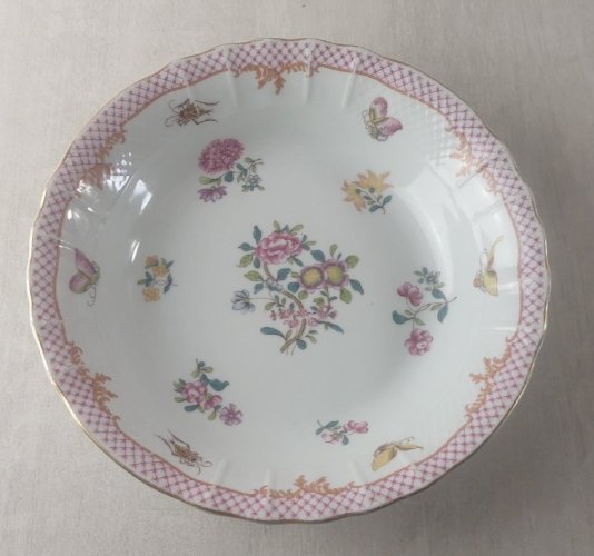 Ancien plat de service, en porcelaine Bernardaud, Compagnie des Indes, Limoges