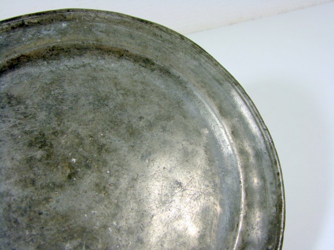 Ancien Plat Etain XVII° XVIII° Haute Epoque Poinçon, D - 20,6 cm