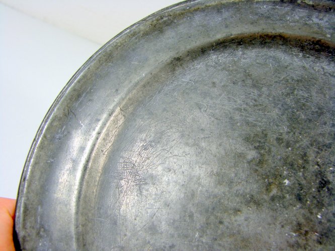 Ancien Plat Etain XVII° XVIII° Haute Epoque Poinçon, D - 20,6 cm