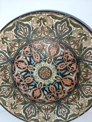 ancien plat murale  johann maresch? decor perse , turque debut 20eme en bon etat