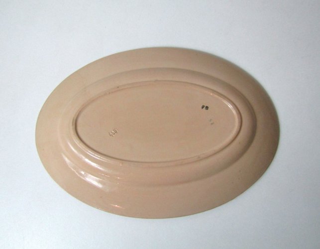 Ancien Plat ovale Badonviller pivoines 32x23cm