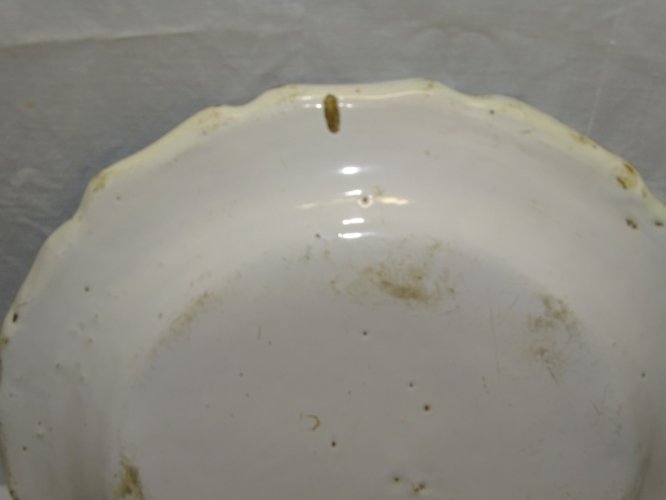 -ANCIEN PLAT POLYLOBE CAMAÏEU VERT GRAND FEU XVIIIe MOUSTIERS MOTIF au CHINOIS D