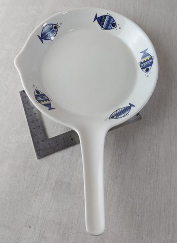 Ancien poêlon / poêle, décor poisson / Viking, céramique Villeroy & Boch