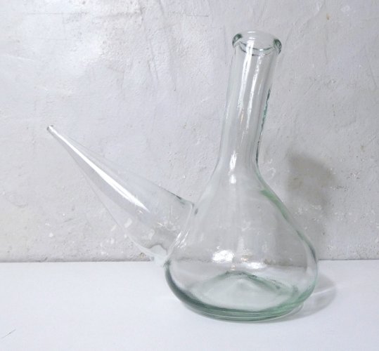 ancien porron pichet carafe à vin en verre vintage