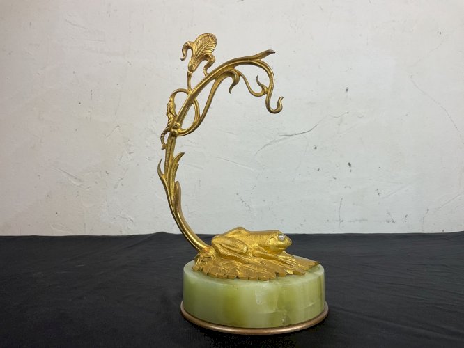 ANCIEN PORTE MONTRE GOUSSET ART NOUVEAU SCULPTURE GRENOUILLE