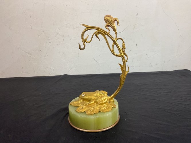 ANCIEN PORTE MONTRE GOUSSET ART NOUVEAU SCULPTURE GRENOUILLE