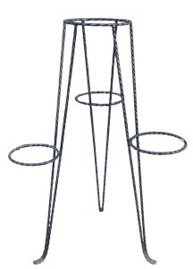 Old Wrought Iron Tripod Plant Holder 4 Pots