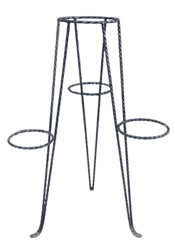 Ancien Porte Plante Tripode Fer Forgé 4 Pots old  wrought iron plant holder