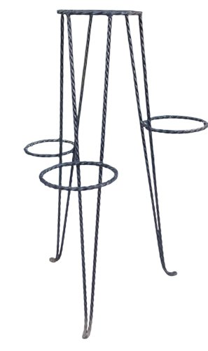 Ancien Porte Plante Tripode Fer Forgé 4 Pots old  wrought iron plant holder