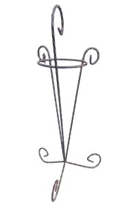Old wrought iron tripod plant holder