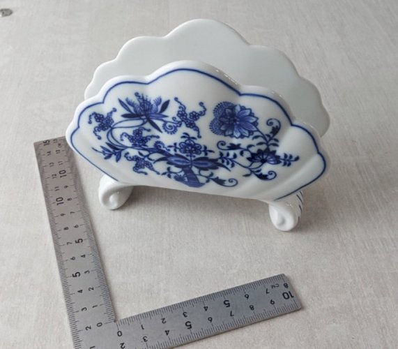 Ancien porte serviette, décor Blue Onion / porcelaine de Tchécoslovaquie / Czech