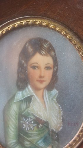 Ancien portrait miniature peint, Louis XVII daprès Vigée Lebrun, XIXème
