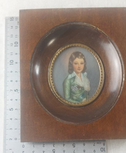 Ancien portrait miniature peint, Louis XVII daprès Vigée Lebrun, XIXème