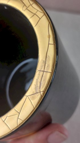 Ancien pot à bougie, en émaux de Longwy, décor Geo / Clotilde D.