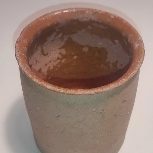 Ancien pot à graisse ou confit en terre vernissée