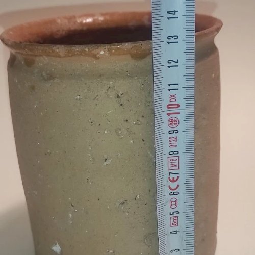 Ancien pot à graisse ou confit en terre vernissée