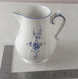 Antique milk jug / cream pitcher, Old Luxembourg pattern, Villeroy & Boch ceramic