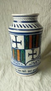 ANCIEN POT A PHARMACIE APOTHICAIRE EN CERAMIQUE ALBARELLO ITALIE XIX- XX **