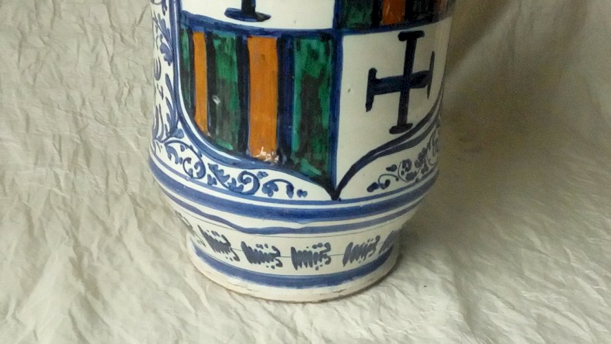 ANCIEN POT A PHARMACIE APOTHICAIRE EN CERAMIQUE ALBARELLO ITALIE XIX- XX **