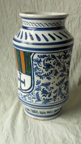 ANCIEN POT A PHARMACIE APOTHICAIRE EN CERAMIQUE ALBARELLO ITALIE XIX- XX **