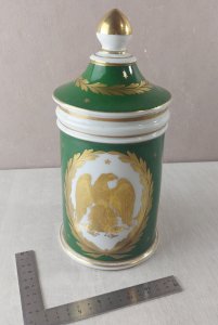 Old pharmacy pot, Napoleon eagle decoration, Imperial Manufacture