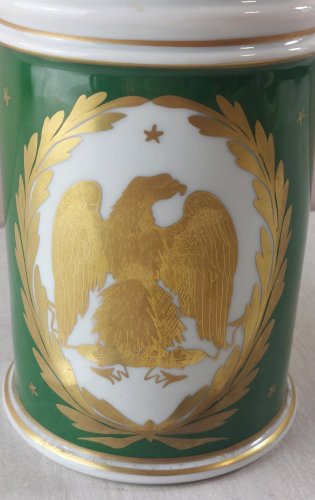 Ancien pot à pharmacie, décor aigle Napoléon, Manufacture Impériale ^
