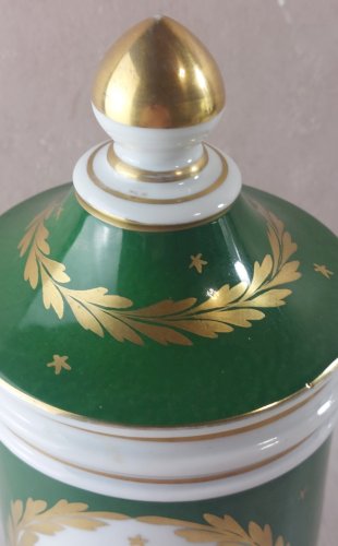 Ancien pot à pharmacie, décor aigle Napoléon, Manufacture Impériale ^